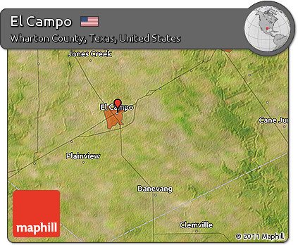 Satellite 3D Map of El Campo