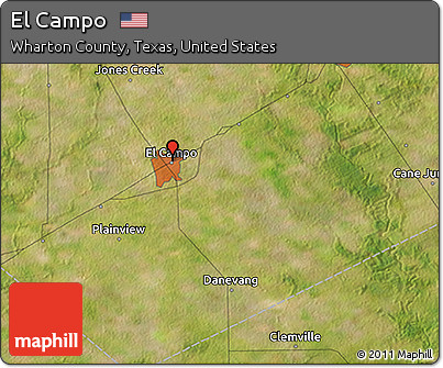 Satellite 3D Map of El Campo