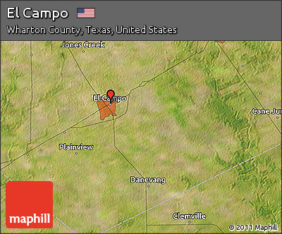 Satellite 3D Map of El Campo