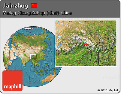 Satellite Location Map of Jainzhug