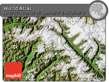 Satellite Map of the Area around 29° 16' 6" N, 96° 7' 30" E