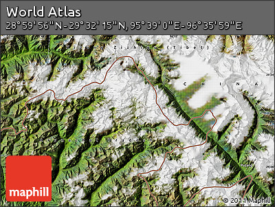 Satellite Map of the Area around 29° 16' 6" N, 96° 7' 30" E