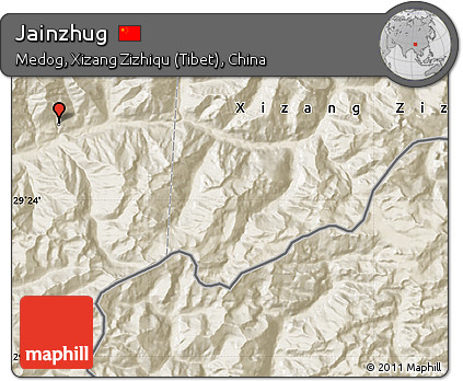 Shaded Relief Map of Jainzhug