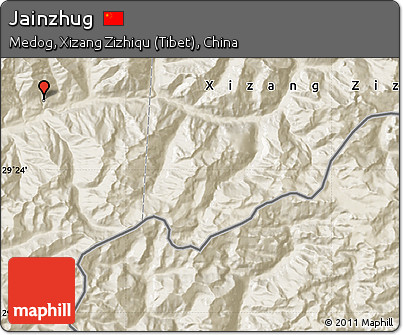 Shaded Relief Map of Jainzhug