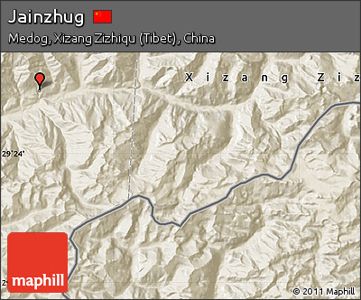 Shaded Relief Map of Jainzhug