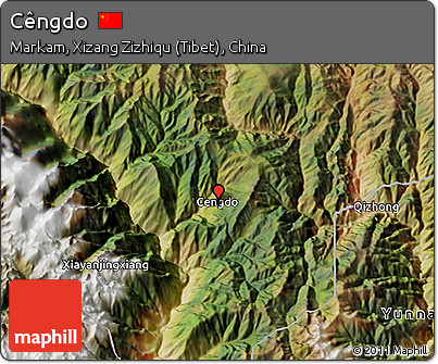Satellite 3D Map of Cêngdo