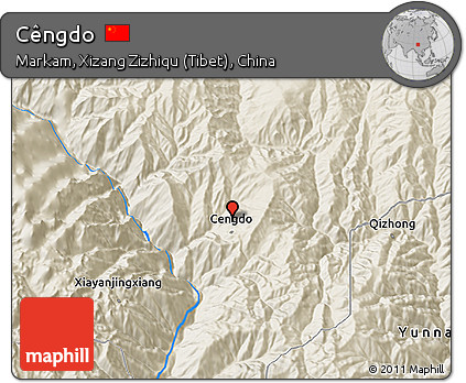 Shaded Relief 3D Map of Cêngdo