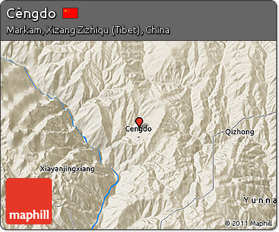 Shaded Relief 3D Map of Cêngdo