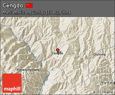 Shaded Relief 3D Map of Cêngdo