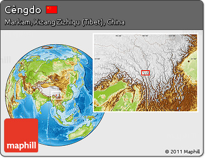 Physical Location Map of Cêngdo