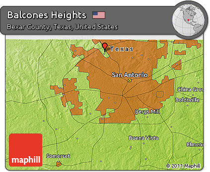 Physical 3D Map of Balcones Heights