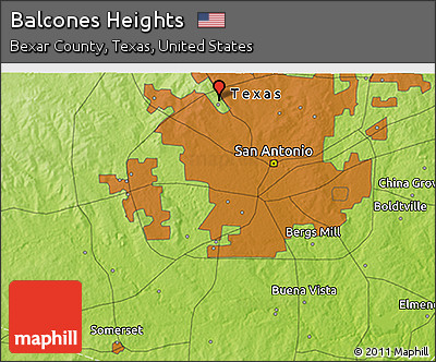 Physical 3D Map of Balcones Heights
