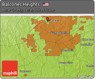 Physical 3D Map of Balcones Heights