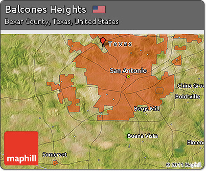 Satellite 3D Map of Balcones Heights