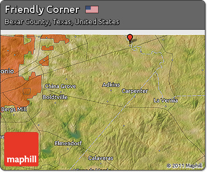 Satellite 3D Map of Friendly Corner