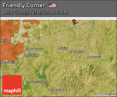 Satellite 3D Map of Friendly Corner
