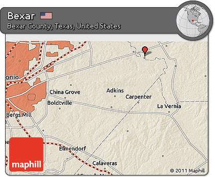 Shaded Relief 3D Map of Bexar