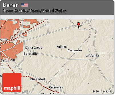Shaded Relief 3D Map of Bexar