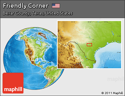 Physical Location Map of Friendly Corner