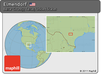 Savanna Style Location Map of Elmendorf