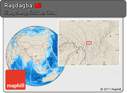 Shaded Relief Location Map of Ragdagba