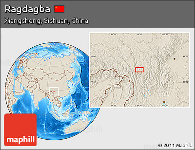 Shaded Relief Location Map of Ragdagba