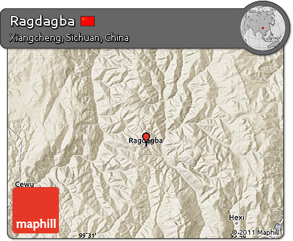 Shaded Relief Map of Ragdagba