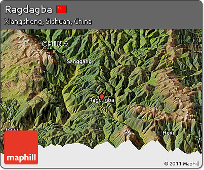 Satellite Panoramic Map of Ragdagba