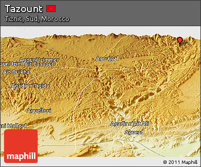 Physical Panoramic Map of Tazount
