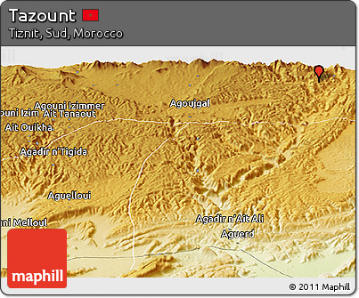 Physical Panoramic Map of Tazount