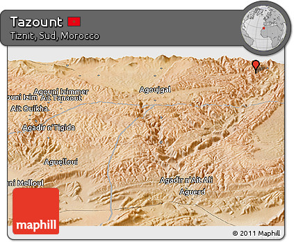 Satellite Panoramic Map of Tazount