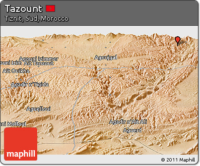 Satellite Panoramic Map of Tazount