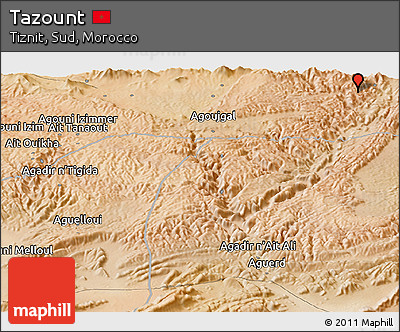 Satellite Panoramic Map of Tazount