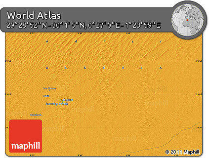 Political Map of the Area around 29° 44' 59" N, 0° 55' 29" E
