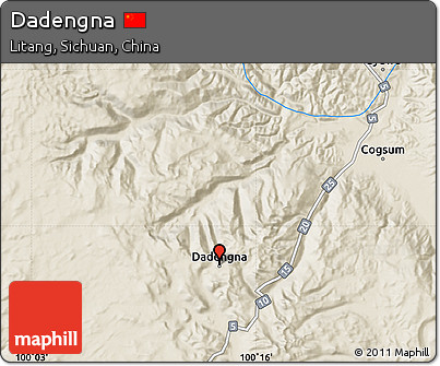 Shaded Relief Map of Dadengna