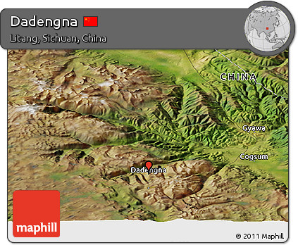 Satellite Panoramic Map of Dadengna