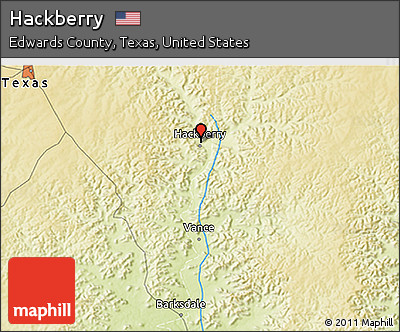 Physical 3D Map of Hackberry