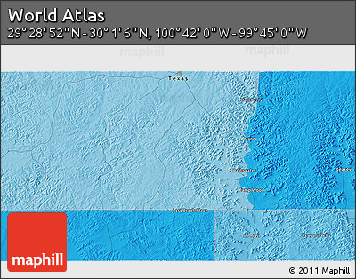 Political 3D Map of the Area around 29° 44' 59" N, 100° 13' 29" W