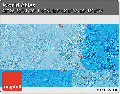 Political 3D Map of the Area around 29° 44' 59" N, 100° 13' 29" W