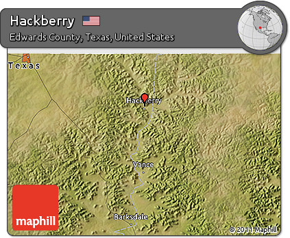 Satellite 3D Map of Hackberry