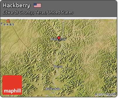 Satellite 3D Map of Hackberry