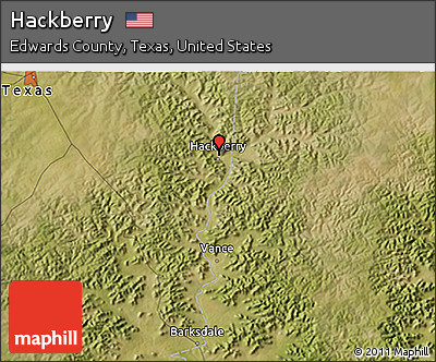 Satellite 3D Map of Hackberry