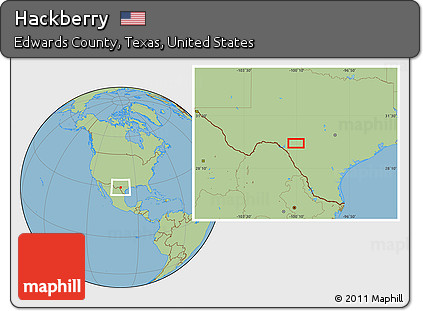 Savanna Style Location Map of Hackberry