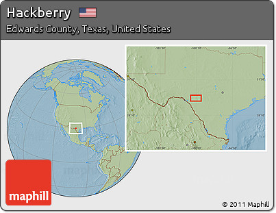 Savanna Style Location Map of Hackberry, hill shading