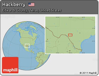 Savanna Style Location Map of Hackberry