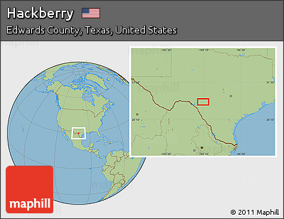 Savanna Style Location Map of Hackberry
