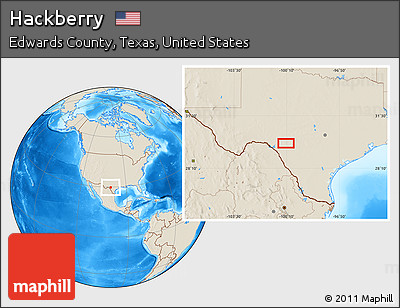 Shaded Relief Location Map of Hackberry
