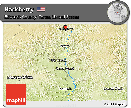 Physical Panoramic Map of Hackberry