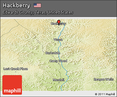 Physical Panoramic Map of Hackberry