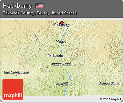 Physical Panoramic Map of Hackberry